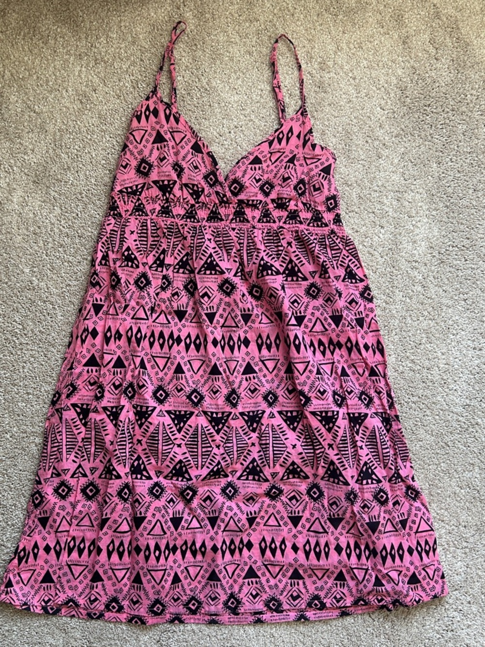 H&M Pink and Black Patterned Skirt